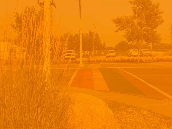 Advocate Diversity and Inclusivity pride crosswalk in front of city hall