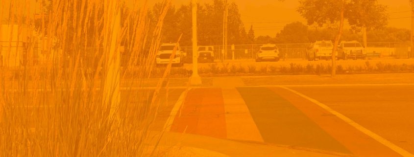 pride crosswalk in front of city hall